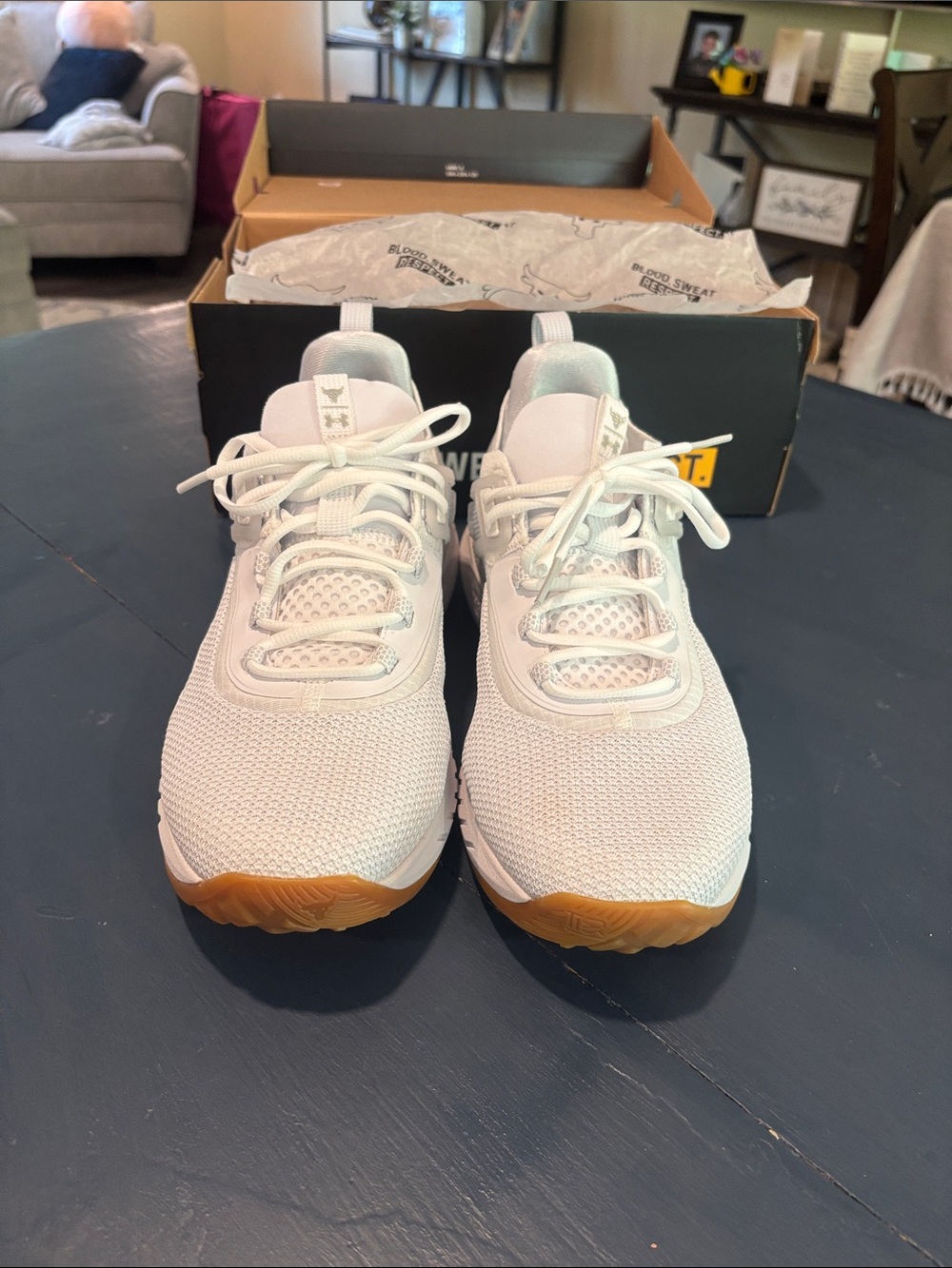 Under Armour White HOVR Training Sneakers - Picture 3 of 7
